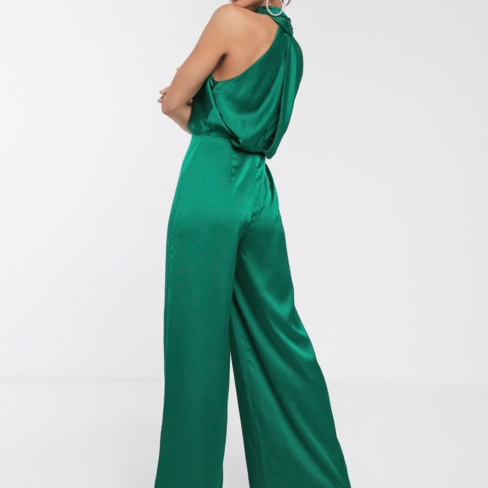 Silk Ruched Halter Jumpsuit from ASOS - Picture 2 of 8